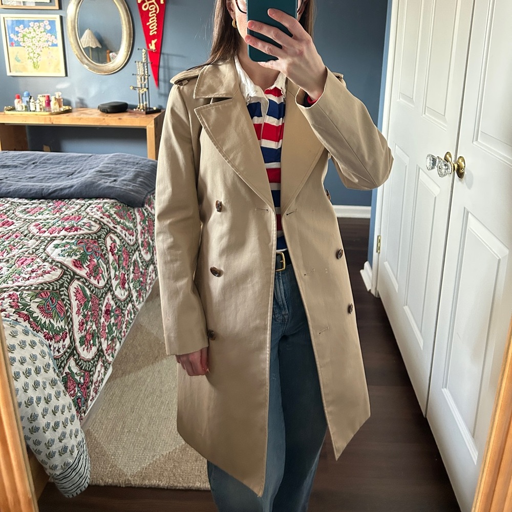 J. Crew Icon Trench Coat 0P - Picture 2 of 6